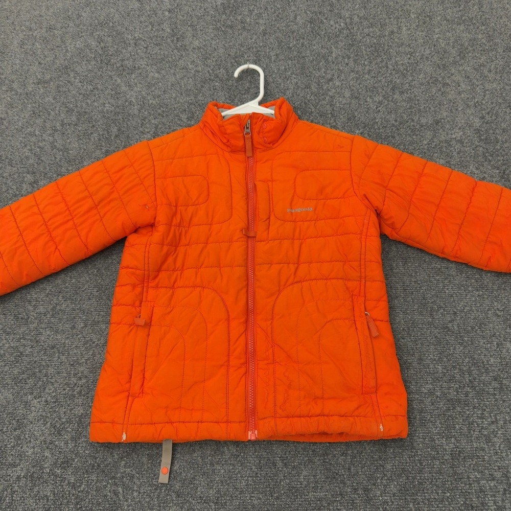 Patagonia Puffer Jacket Boys S 8 Orange Polyester Nano Puff Gorpcore Outdoor